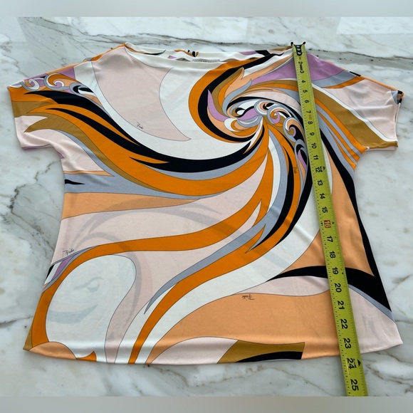 EMILIO PUCCI ORANGE MULTI TOP STYLE 82JN36 SIZE IT 46 / US 12 NWOTS! - Picture 12 of 17